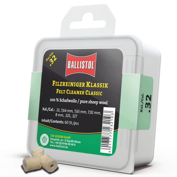 Ballistol Filz Reiniger Klassik Kal. .32 - 60 Stück
