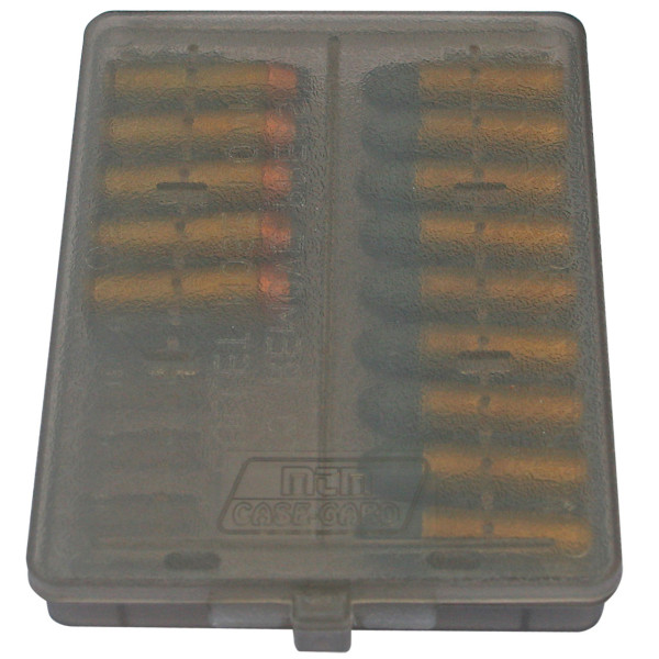 MTM Patronenbox mit Klappdeckel W18-44-41 grau transparent