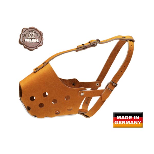 AKAH Ausbildungsmaulkorb Quasi aus Leder – Größen 9–10 – Messbereich 31–33 cm