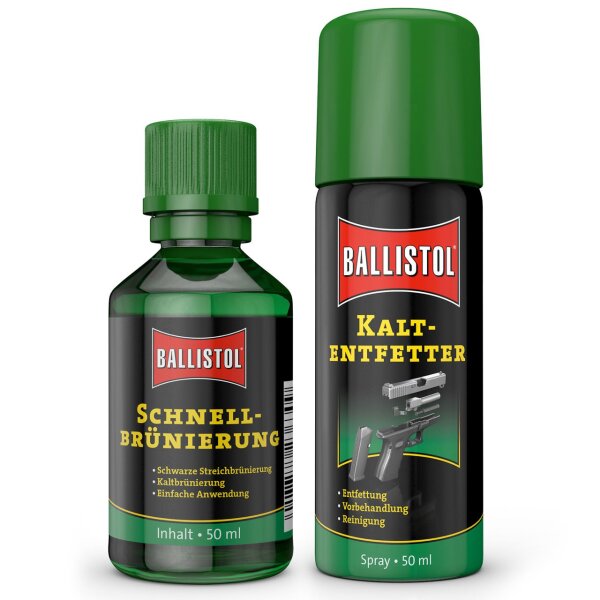 BALLISTOL Brünierset mit Schnellbrünierung und Kaltentfetter 50 ml