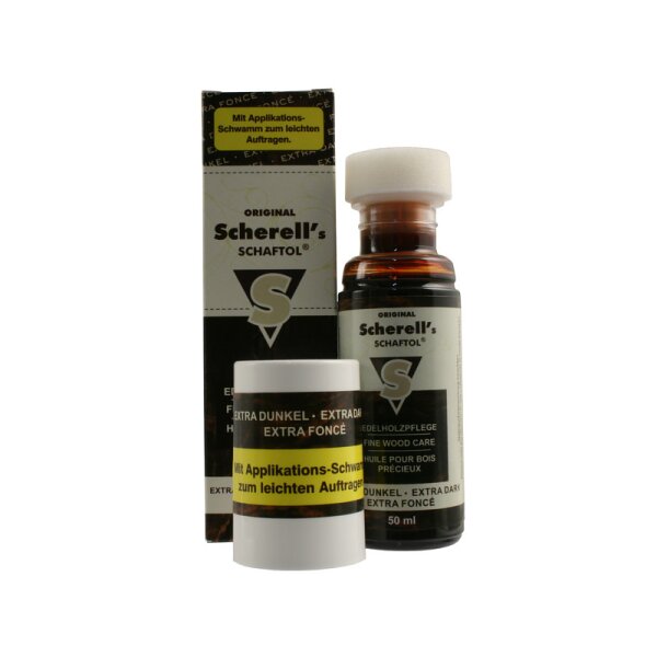 Scherell`s SCHAFTOL extra dunkel 50 ml inkl. Applikationsschwamm