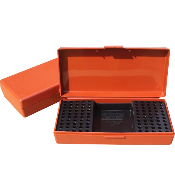 MTM Patronenbox SB-200-32 mit Klappdeckel – 150–250 Patronen je nach Kaliber Rot
