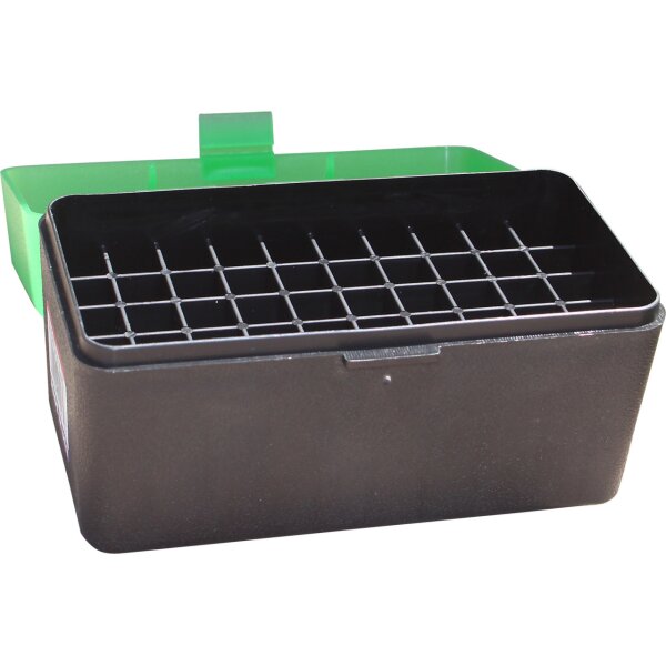 MTM Patronenbox RL-50-16T mit Klappdeckel – 50 Patronen Grün-transparent/schwarz