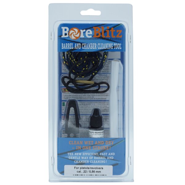BoreBlitz Laufreinigungsschnur Kal. .22 / 5,56 mm Kurzwaffe mit Pulpo-Fluid