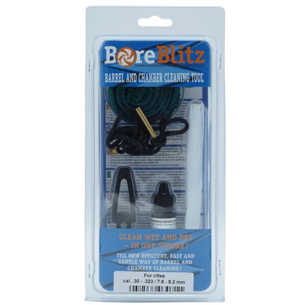 BoreBlitz Laufreinigungsschnur Kal. .30 / .32 / 7,62 mm / 8 mm Langwaffe mit Pulpo-Fluid