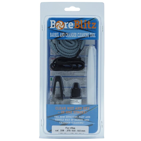 BoreBlitz Laufreinigungsschnur Kal. .338 / .375 / 8,58 mm / 9,5 mm Langwaffe mit Pulpo-Fluid