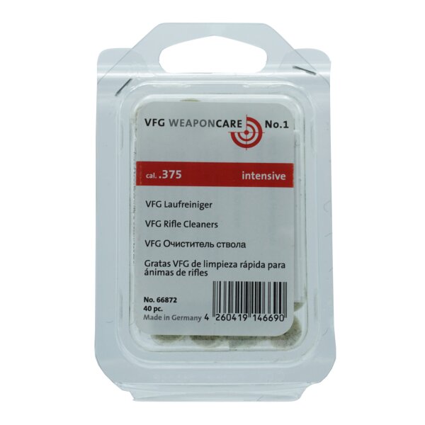 VFG Filzlaufreiniger Superintensiv – Kaliber .375 – 40 Stück (Box)