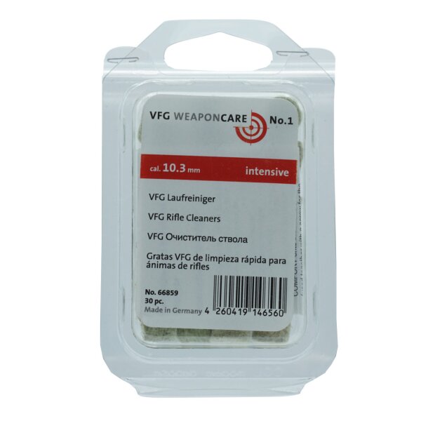 VFG Filzlaufreiniger Superintensiv – Kaliber 10,3 mm – 30 Stück (Box)