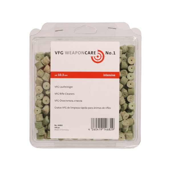 VFG Filzlaufreiniger Superintensiv – Kaliber 10,3 mm – 500 Stück (Box)