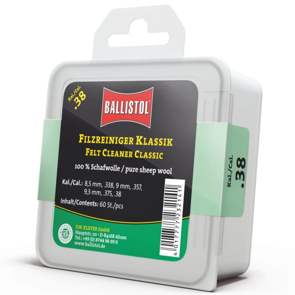 Ballistol Filz Reiniger Klassik Kal. .38 - 60 Stück