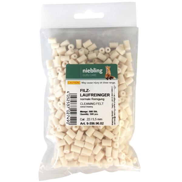 Niebling Filzlaufreiniger Normal – Kaliber .22 / 5,56 mm – 500 Stück