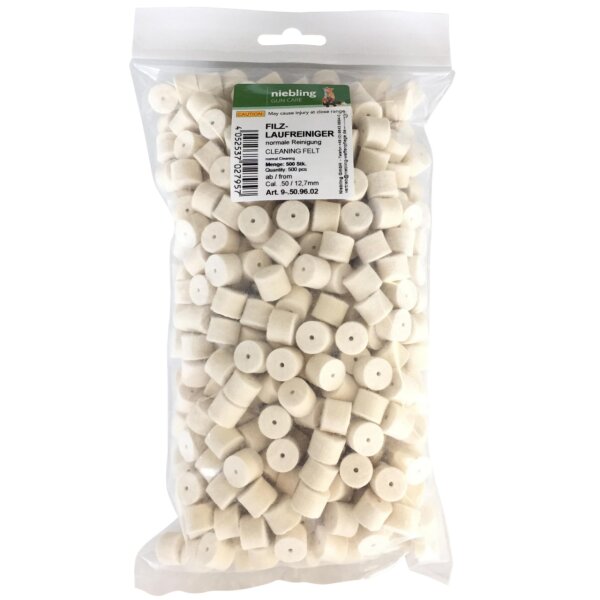 Niebling Filzlaufreiniger Normal – Kaliber .50 / 12,7 mm – 500 Stück