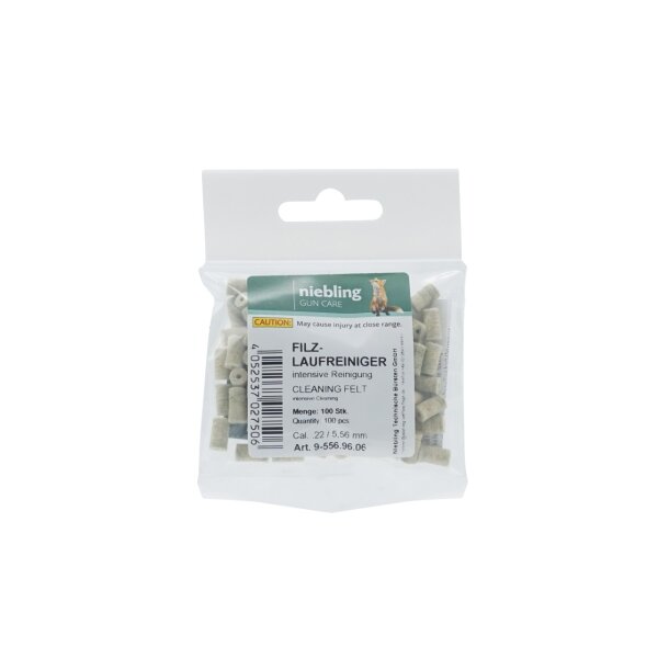 Niebling Filzlaufreiniger Intensiv – Kaliber .22 / 5,56 mm – 100 Stück