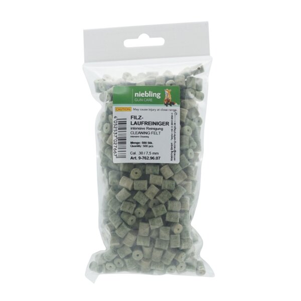 Niebling Filzlaufreiniger Intensiv – Kaliber .30 / 7,5 mm – 500 Stück