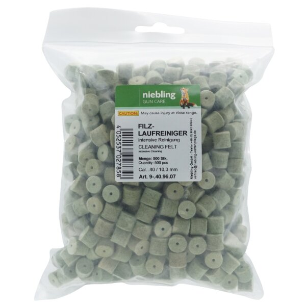 Niebling Filzlaufreiniger Intensiv – Kaliber .40 / 10,3 mm – 500 Stück