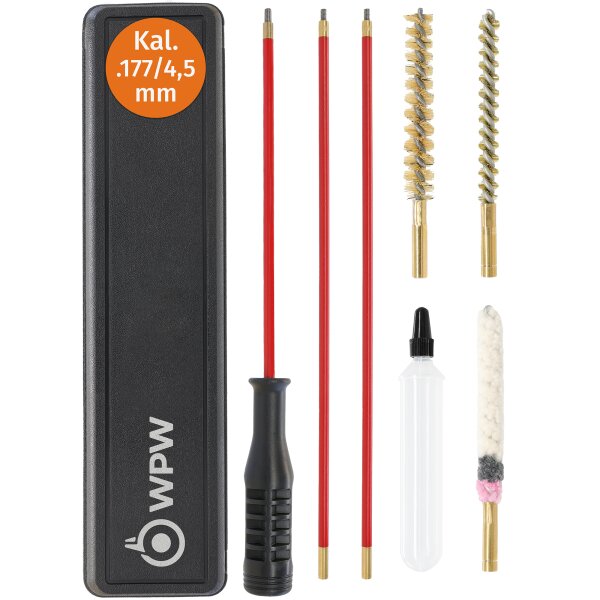 WPW Büchsen-Reinigungsset mit Öltube Kal. 4,5 mm mit 1/8"-Gewinde