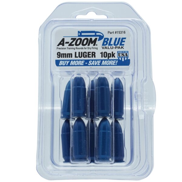 A-Zoom BLUE Pufferpatrone für Pistolen 9 mm Para