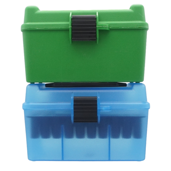 MTM Patronenbox H50-RS mit Klappdeckel – 50 Patronen in 2 Farben