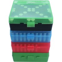 MTM Patronenbox P-100-44 mit Klappdeckel – 100 Patronen in 4 Farben