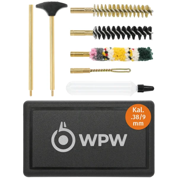 WPW Waffenreinigungsset für Kurzwaffen 7-teilig mit 1/8"-Gewinde - Kal. 22 bis .45