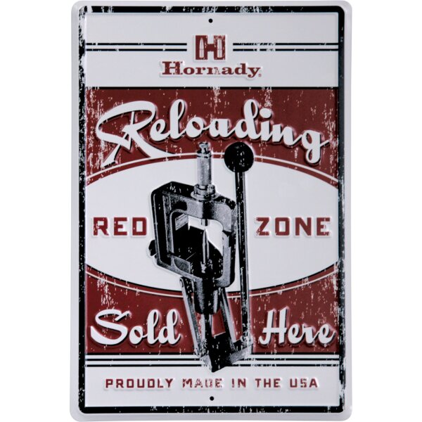 Hornady Vintage-Blechschild "Reloading RED ZONE"