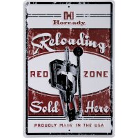 Hornady Vintage-Blechschild "Reloading RED ZONE"