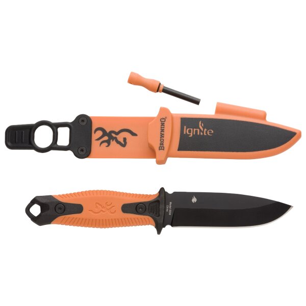 Browning Ignite 2 Jagdmesser mit Feuerstein in grün oder orange