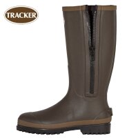 Tracker Comfort Gummistiefel aus Kautschuk mit Jersey Innenfutter & Reißverschluss Farbe braun - Größe 38