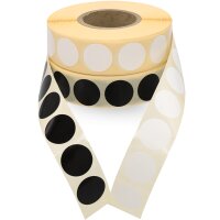 WPW Schusspflaster ⌀20 mm – 4.000 Stück auf zwei Rollen – Schwarz / Weiß