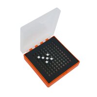 WPW Patronenbox für Kaliber .22 mit Klappdeckel – 100 Patronen Orange-transparent