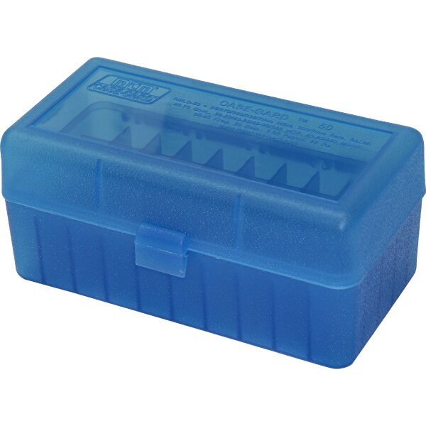MTM Patronenbox RMLD-50 mit Klappdeckel – 50 Patronen in 3 Farben