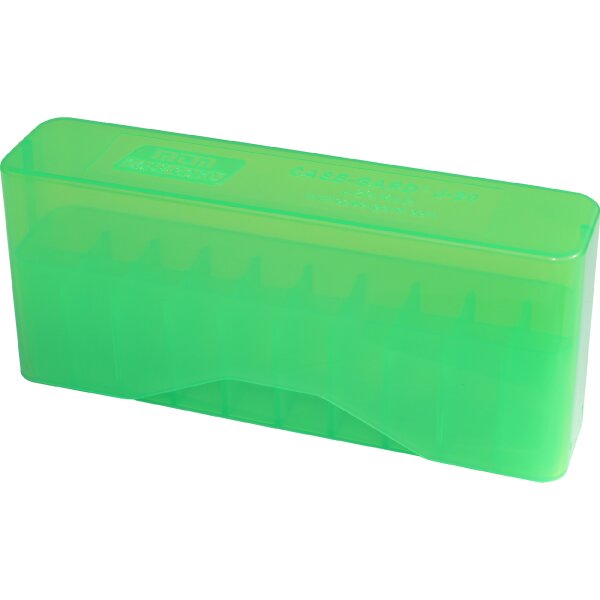 MTM Patronenbox J-20-MLD-16 mit Stülpdeckel – 20 Patronen Grün-transparent