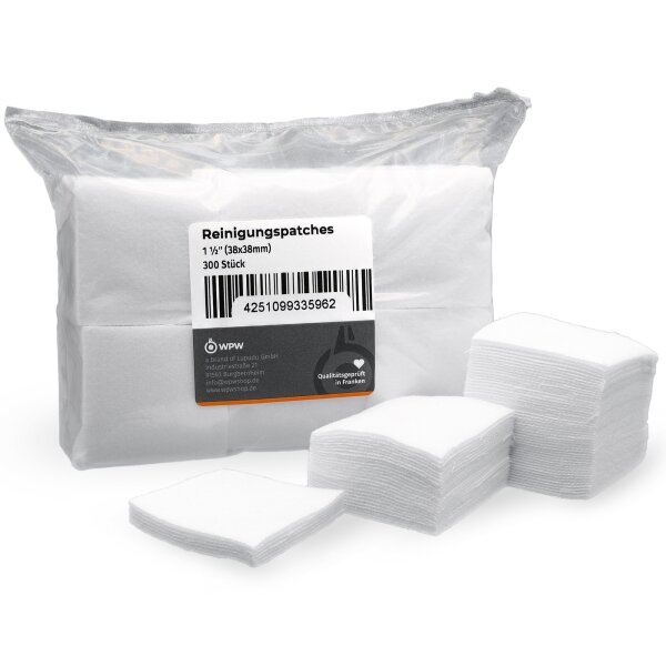 WPW Reinigungspatches aus Baumwolle – 28 x 28 oder 38 x 38 mm – 300 Stück