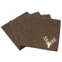 GILDE Filzuntersetzer mit Hirschmotiv – 4er-Pack in...