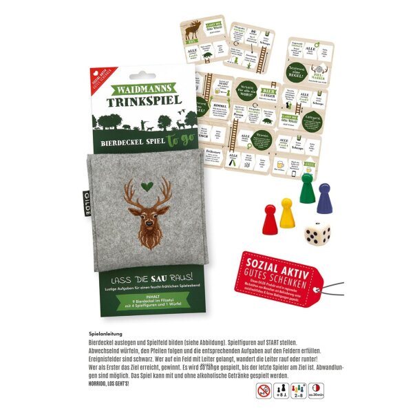 GILDE Trinkspiel aus Bierdeckeln für unterwegs
