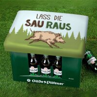 GILDE Bierkasten-Sitzkissen Lass die Sau raus