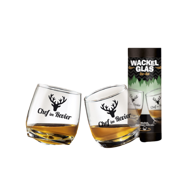 GILDE Wackelgläser Chef im Revier – 2er-Pack