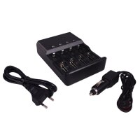 Nocpix Ladegerät für 18650 4x Lithium-Ionen Akkus