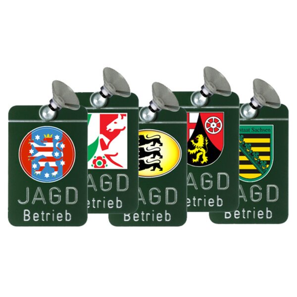 AKAH Autoschild Jagdbetrieb mit Länderwappen – 12 Ausführungen
