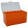 WPW Patronenbox für Kaliber .338 Lapua Magnum/.300 Win. Mag. mit Klappdeckel – 32 Patronen Orange-transparent