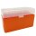 WPW Patronenbox für Kaliber .338 Lapua Magnum/.300 Win. Mag. mit Klappdeckel – 50 Patronen Orange-transparent