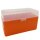 WPW Patronenbox für Kaliber .338 Lapua Magnum/.300 Win. Mag. mit Klappdeckel – 50 Patronen Orange-transparent