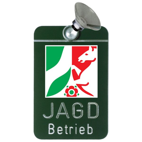 AKAH Autoschild Jagdbetrieb mit Länderwappen Nordrhein-Westfalen