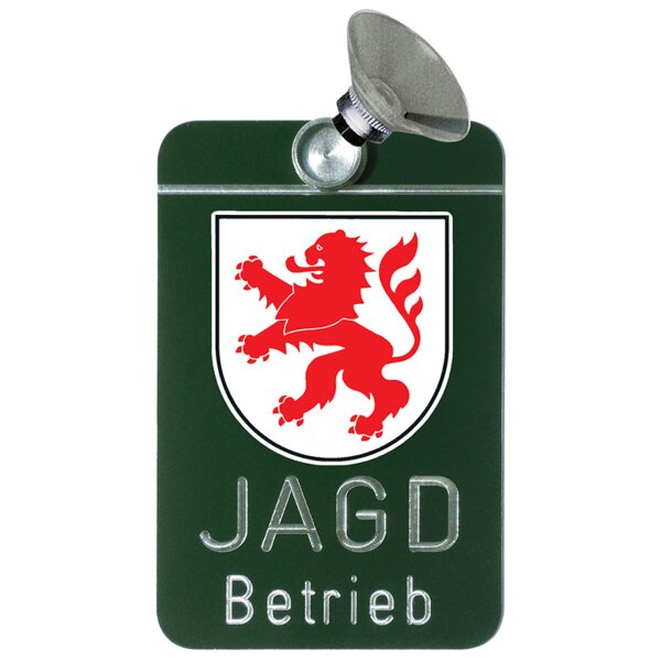 AKAH Autoschild Jagdbetrieb mit Länderwappen Hessen