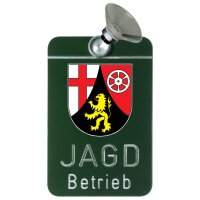 AKAH Autoschild Jagdbetrieb mit Länderwappen Rheinland-Pfalz