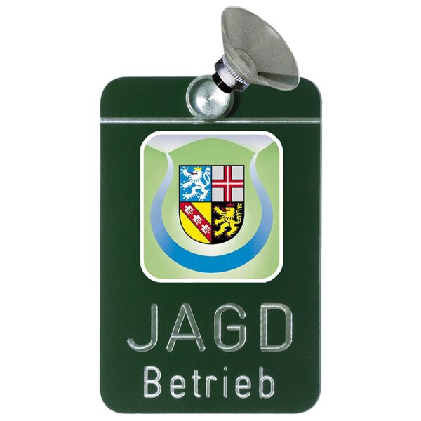 AKAH Autoschild Jagdbetrieb mit Länderwappen Saarland