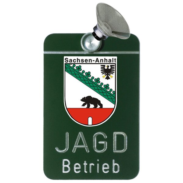 AKAH Autoschild Jagdbetrieb mit Länderwappen Sachsen-Anhalt