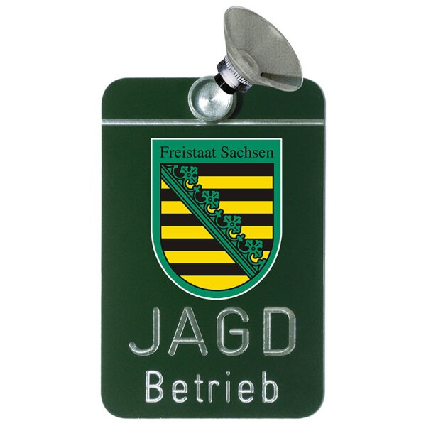 AKAH Autoschild Jagdbetrieb mit Länderwappen Sachsen