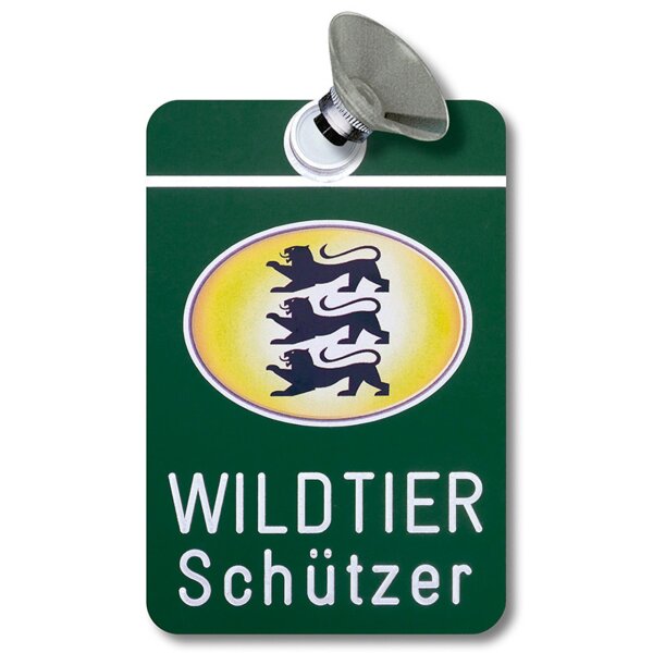 AKAH Autoschild Jagdbetrieb mit Länderwappen Baden-Württemberg Wildtierschützer