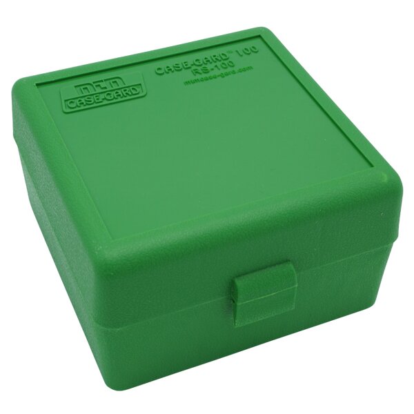 MTM Patronenbox RS-100-10 mit Klappdeckel – 100 Patronen Grün